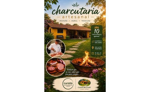 Curato e Casas do Gajo se unem para imersão em
charcutaria artesanal em São Luiz do Paraitinga